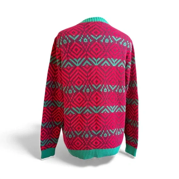 Target 33 Degrees Festive Santa Crewneck Sweater - Red and Green - Picture 5 of 9